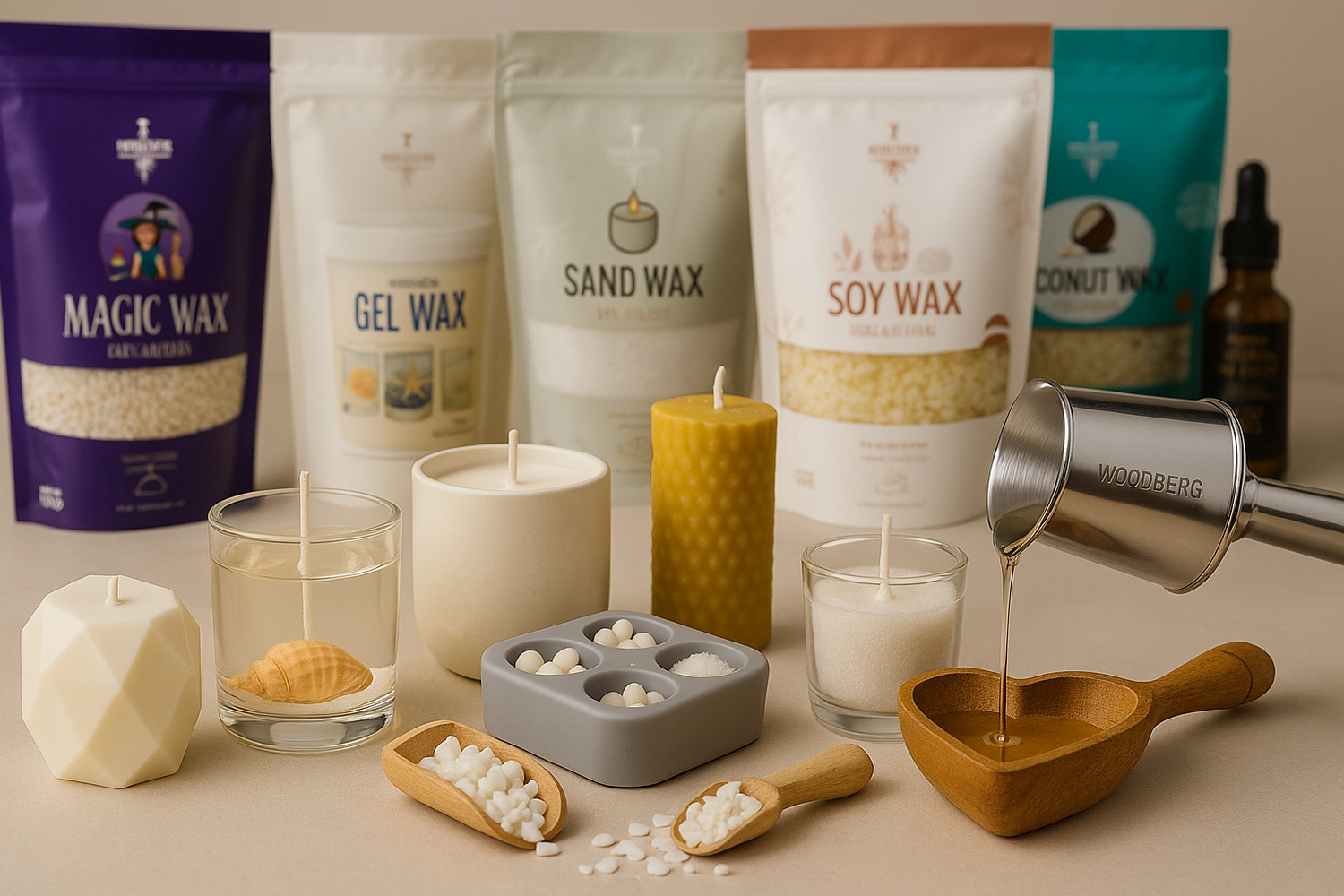 Woodberg | دليل الشموع | أنواع الشمع الخام و صناعة الشموع