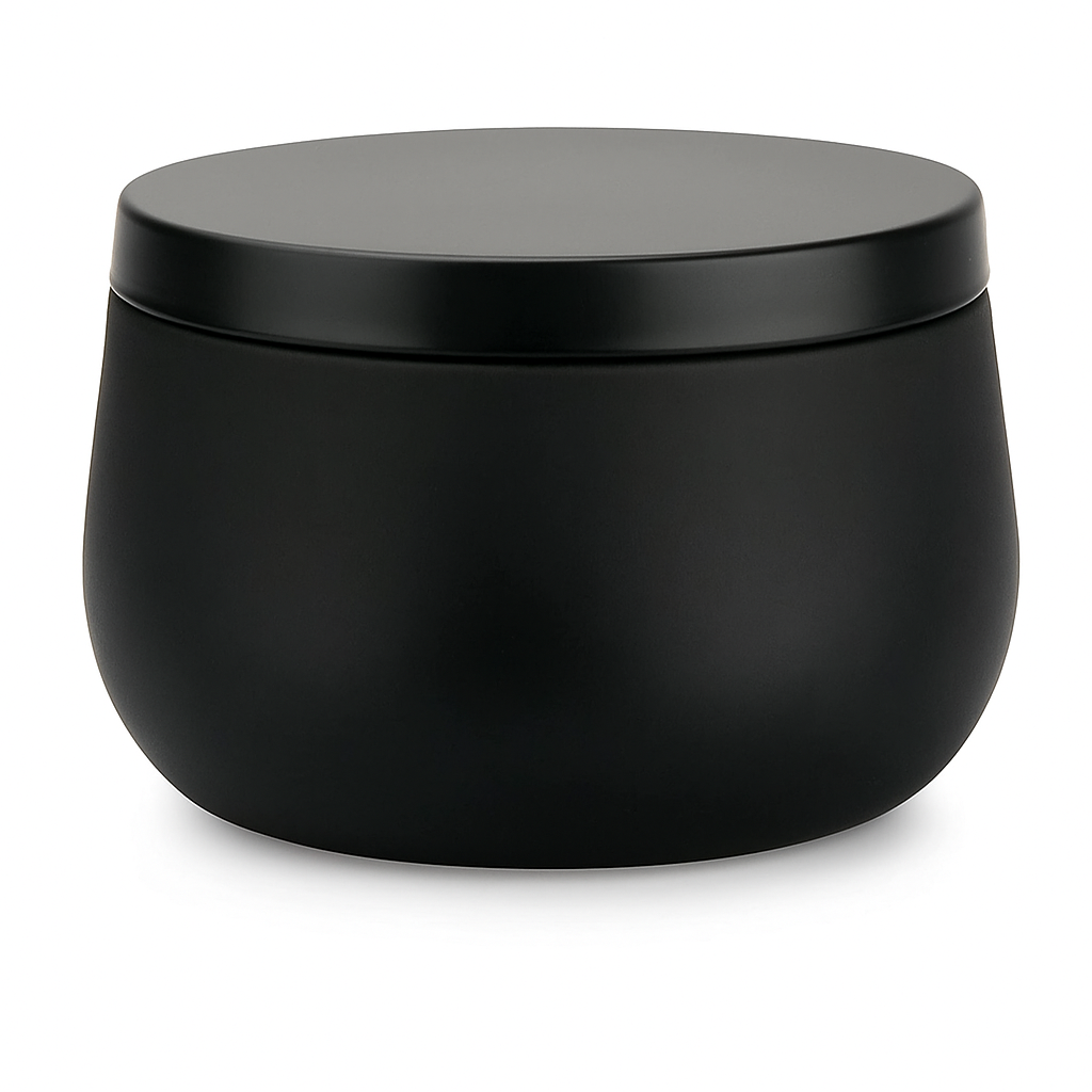 Woodberg - علبة لصب شمع ستانلس ستيل لون أسود كبير - سعة 200 غرام