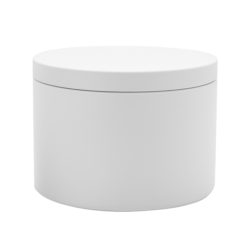 Woodberg - علبة لصب شمع ستانلس ستيل لون أبيّض كبير - سعة 200 غرام