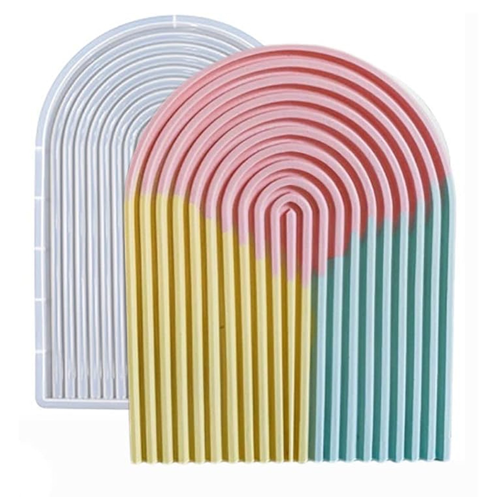 Woodberg - قالب سيليكون قوس محزز مموج حجم كبير للريزن و التيرازو