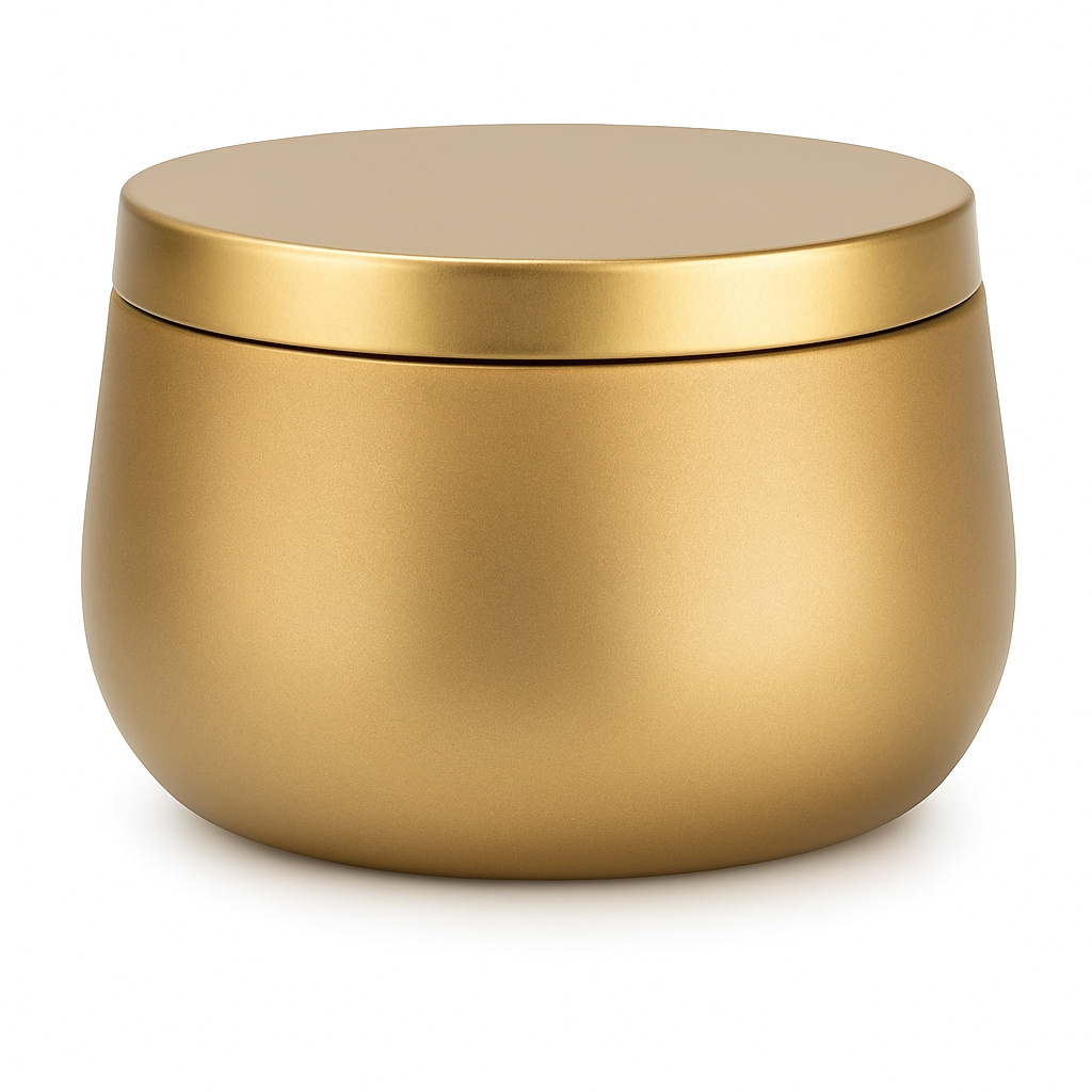 Woodberg - علبة لصب شمع ستانلس ستيل لون ذهبي كبير - سعة 200 غرام