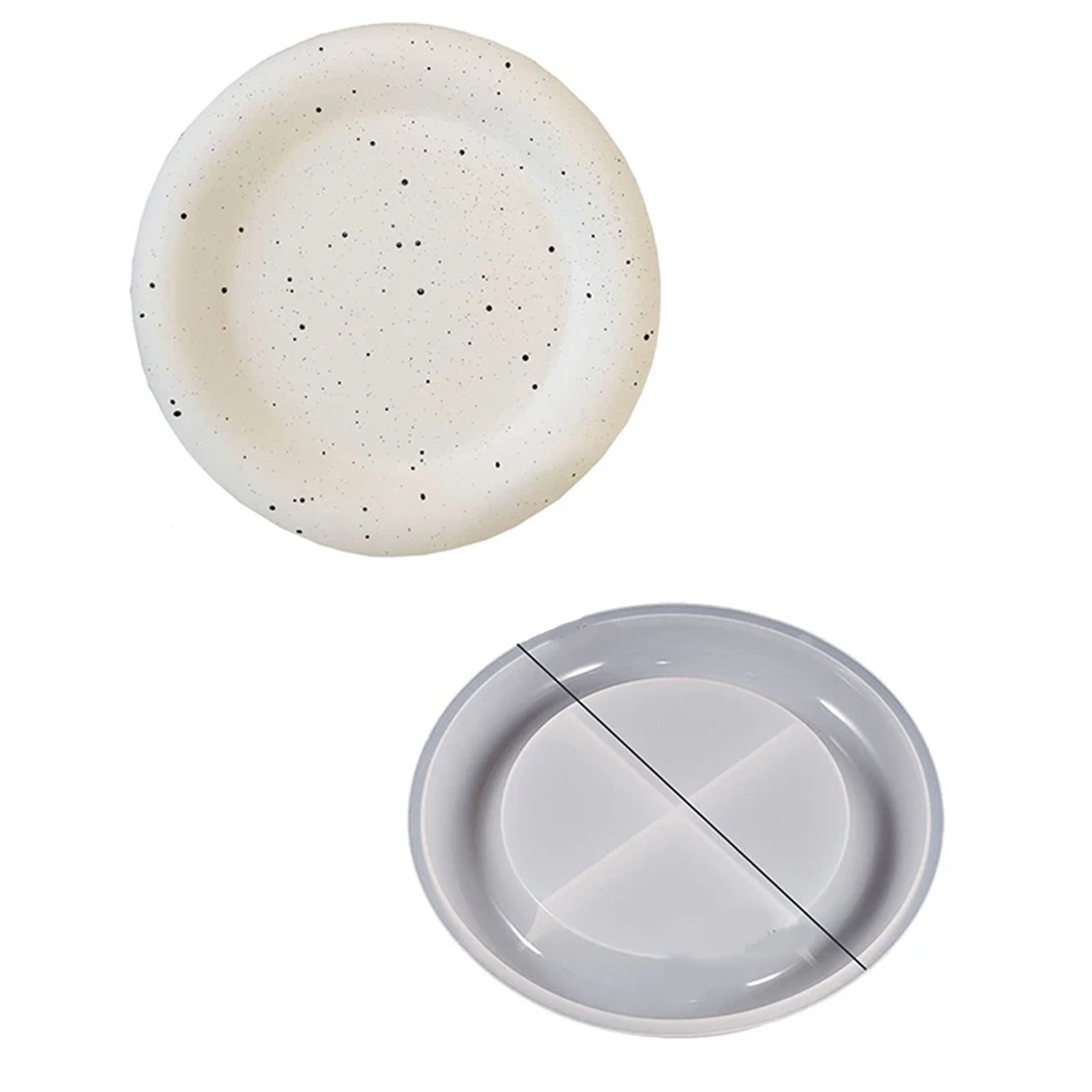 Woodberg - قالب سيليكون صحن كوستر دائري مع حفة بارزة للريزن و الجيسمونايت