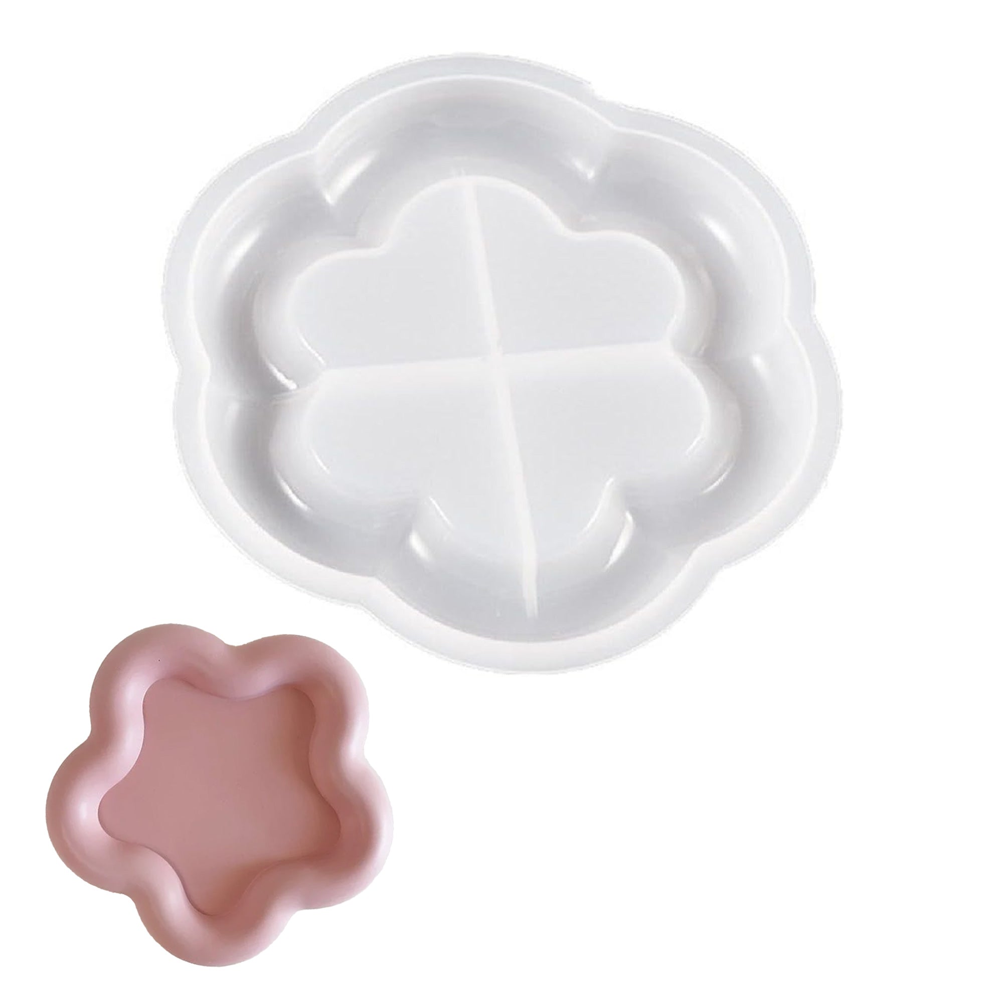 Woodberg - قالب سيليكون صحن كوستر وردة مع حفة بارزة للريزن و الجيسمونايت