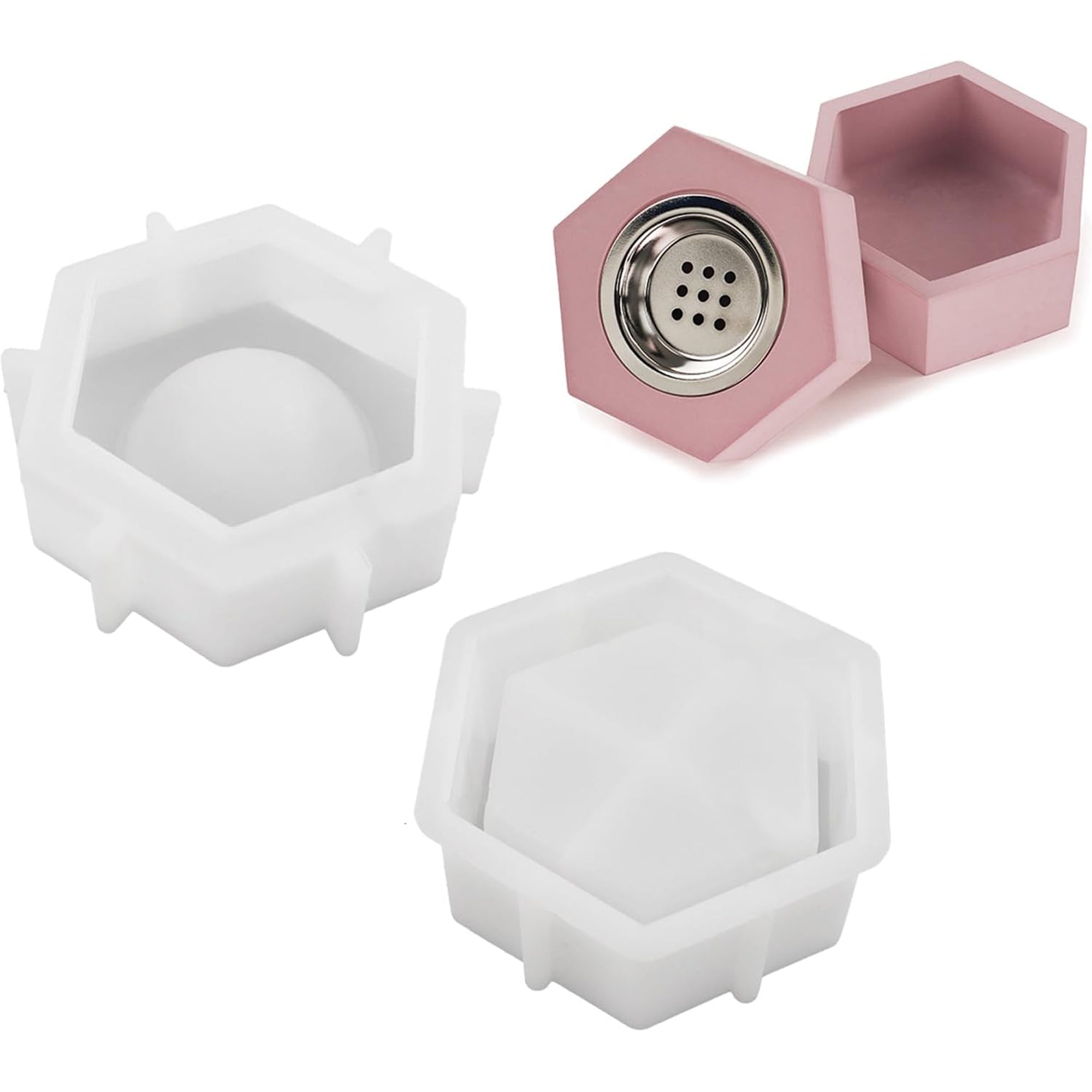 Woodberg - مجموعة 3 قطع: قالب سيليكون مبخرة سداسي قطعتين مع حديدة المبخرة