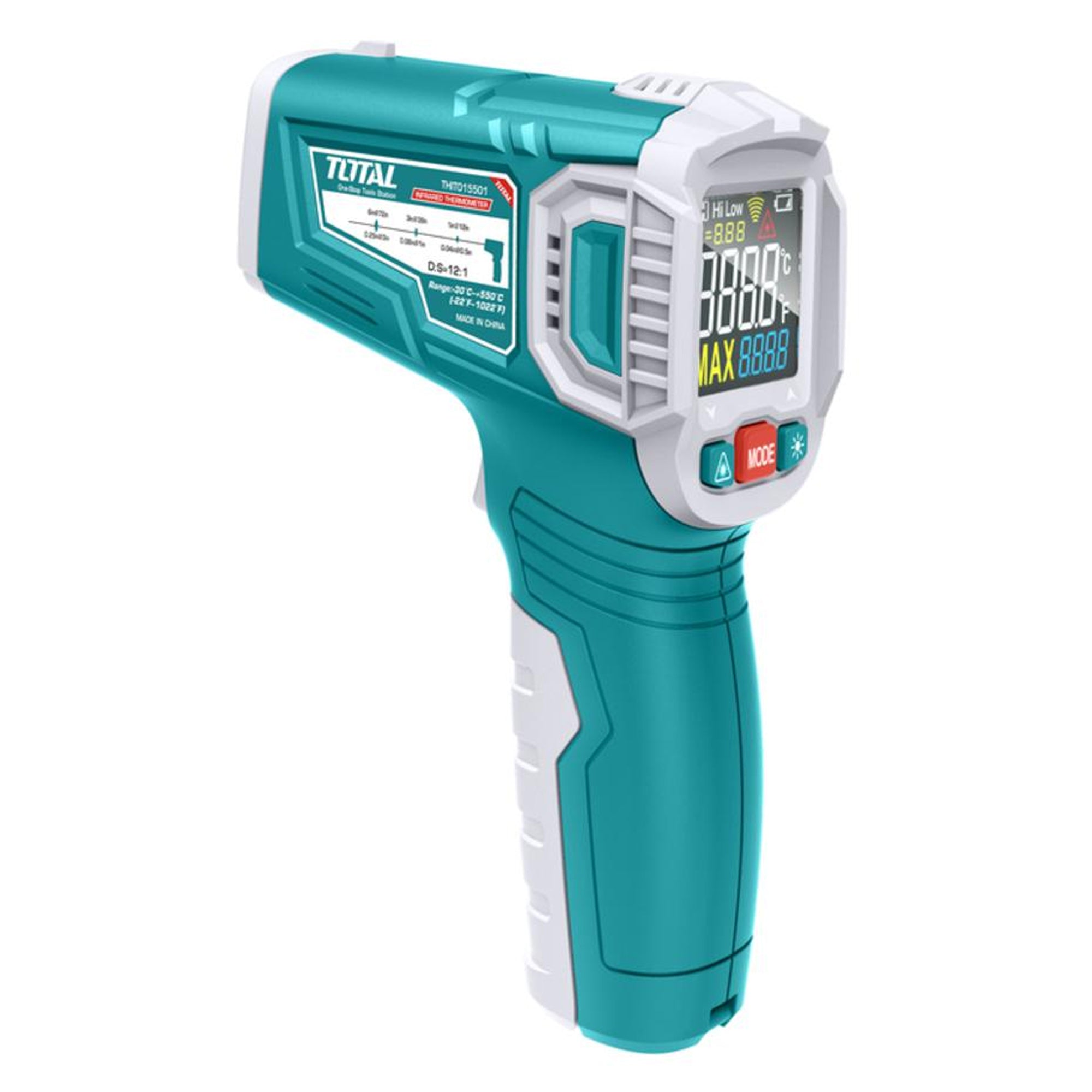 Woodberg - ميزان قياس حرارة ليزر مع شاشة ديجيتال Total Tools