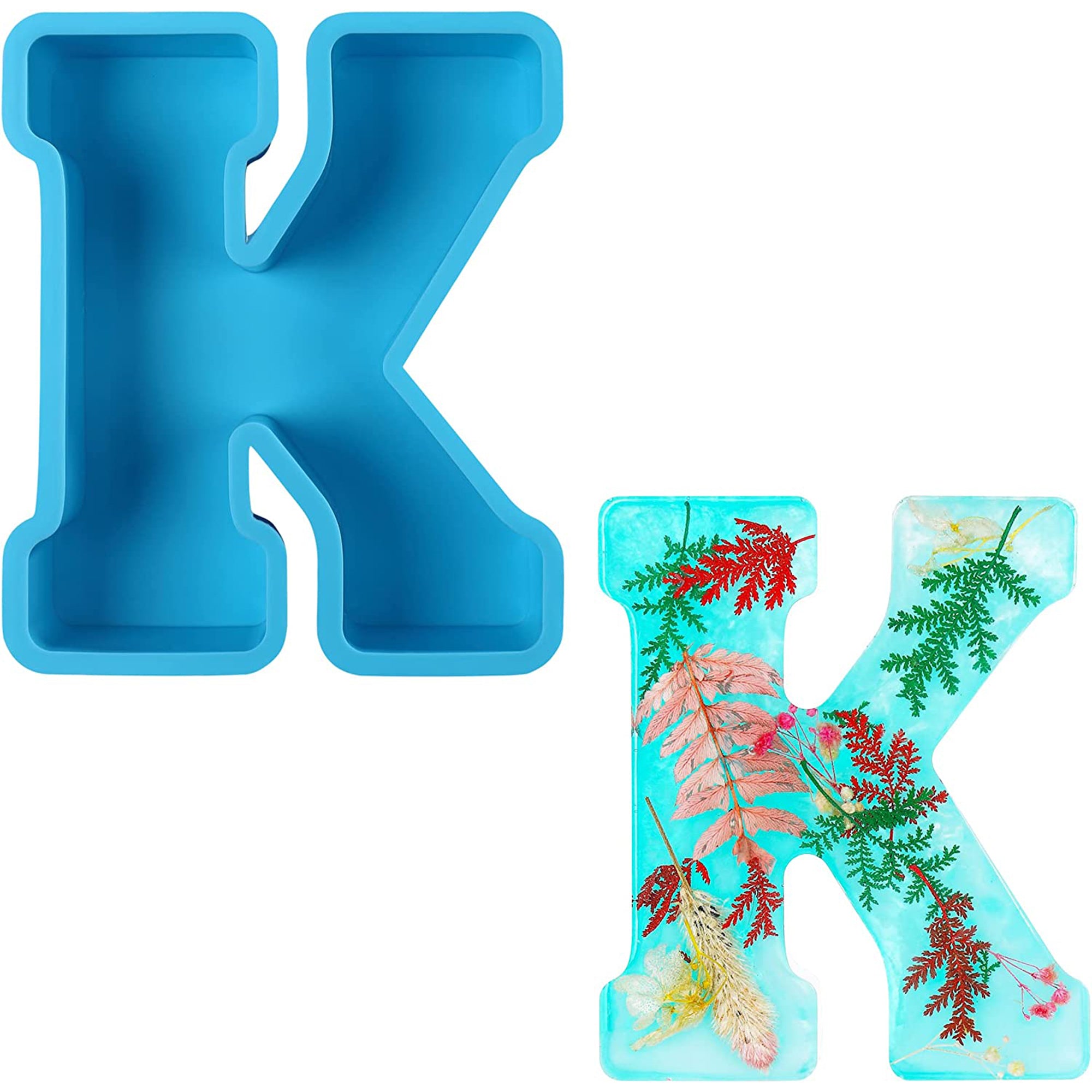 Woodberg - قالب سيليكون حرف K بالانجليزي لصب الريزن و الجيسمونايت