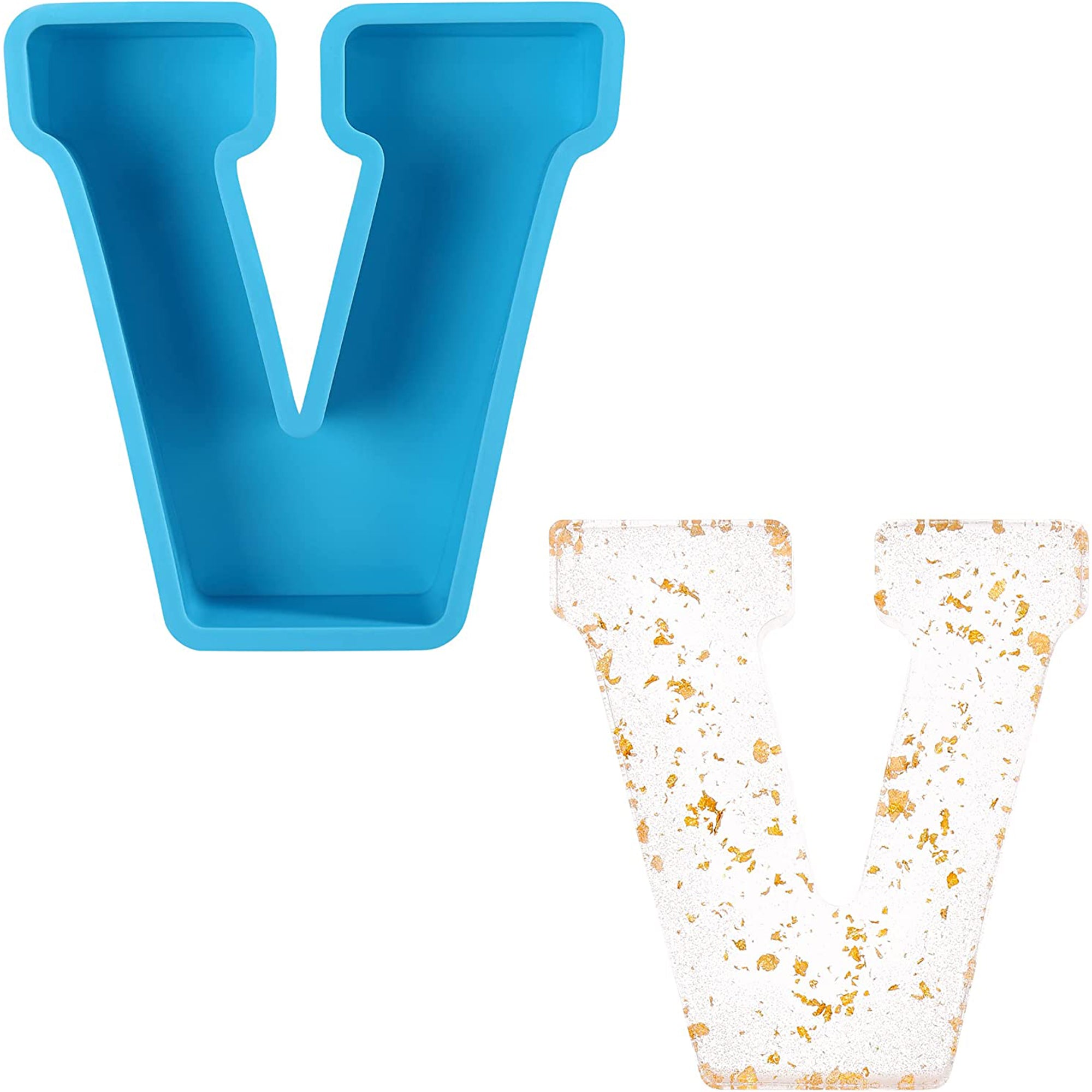 Woodberg - قالب سيليكون حرف V بالانجليزي لصب الريزن و الجيسمونايت