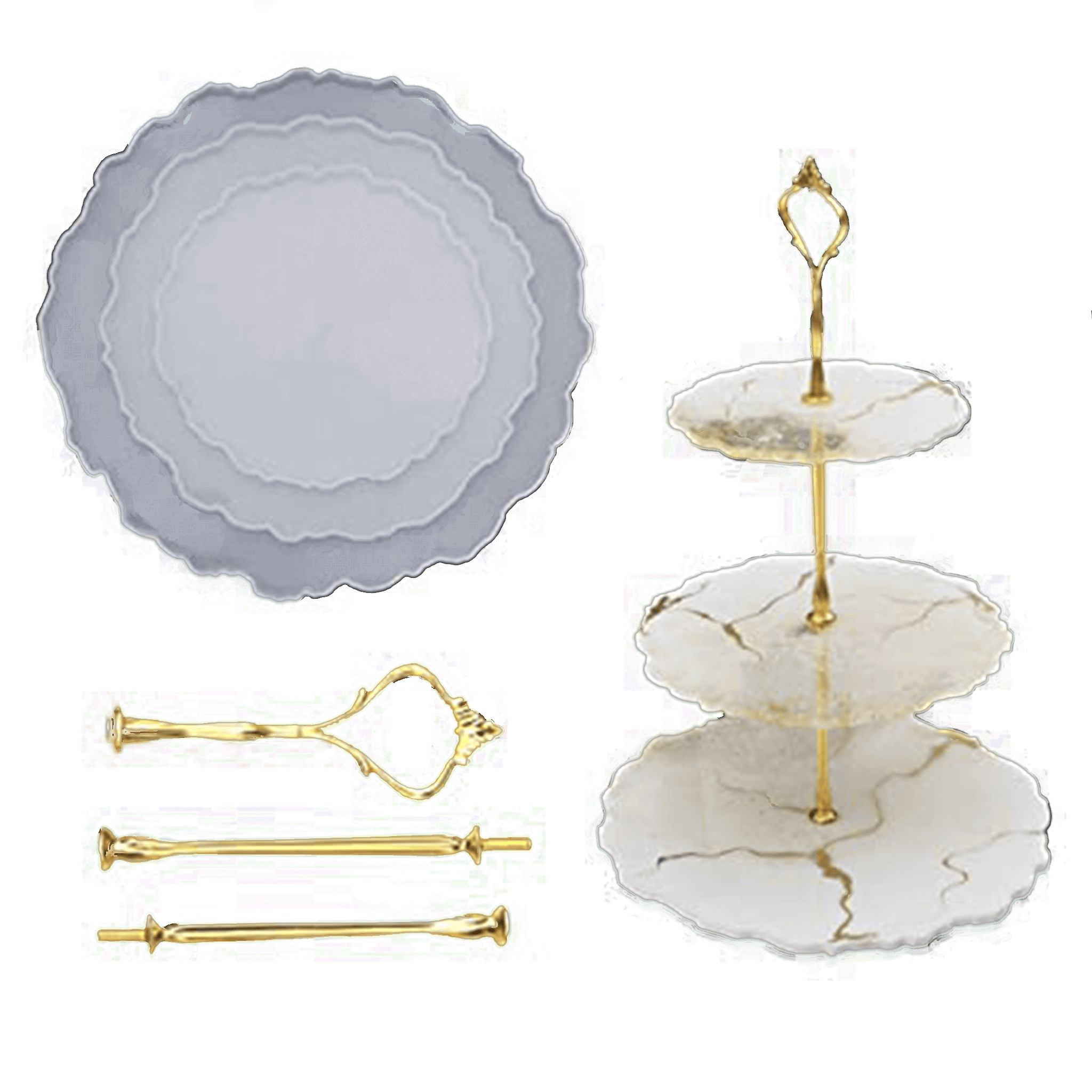 قالب سيليكون مضيفة 3 طبقات شكل دائري عشوائي - Woodberg