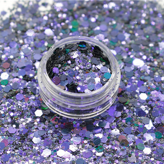 برق خشن و ناعم لون بنفسجي غليتر و شيمر للريزن و بناء الاظافر - Woodberg