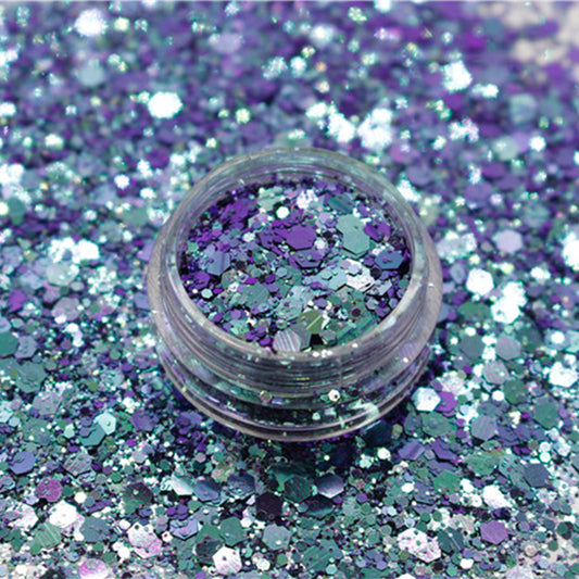جليتر شيمر برق خشن و ناعم لون بنفسجي اخضر - Woodberg
