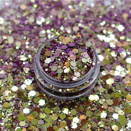 برق جليتر شيمر خشن و ناعم لميع مخلوط لون احمر مذهّب للريزن و فن الاظافر - Woodberg