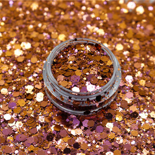 برق جليتر شيمر خشن و ناعم لميع مخلوط لون برونزي لؤلؤي للريزن و فن الاظافر - Woodberg
