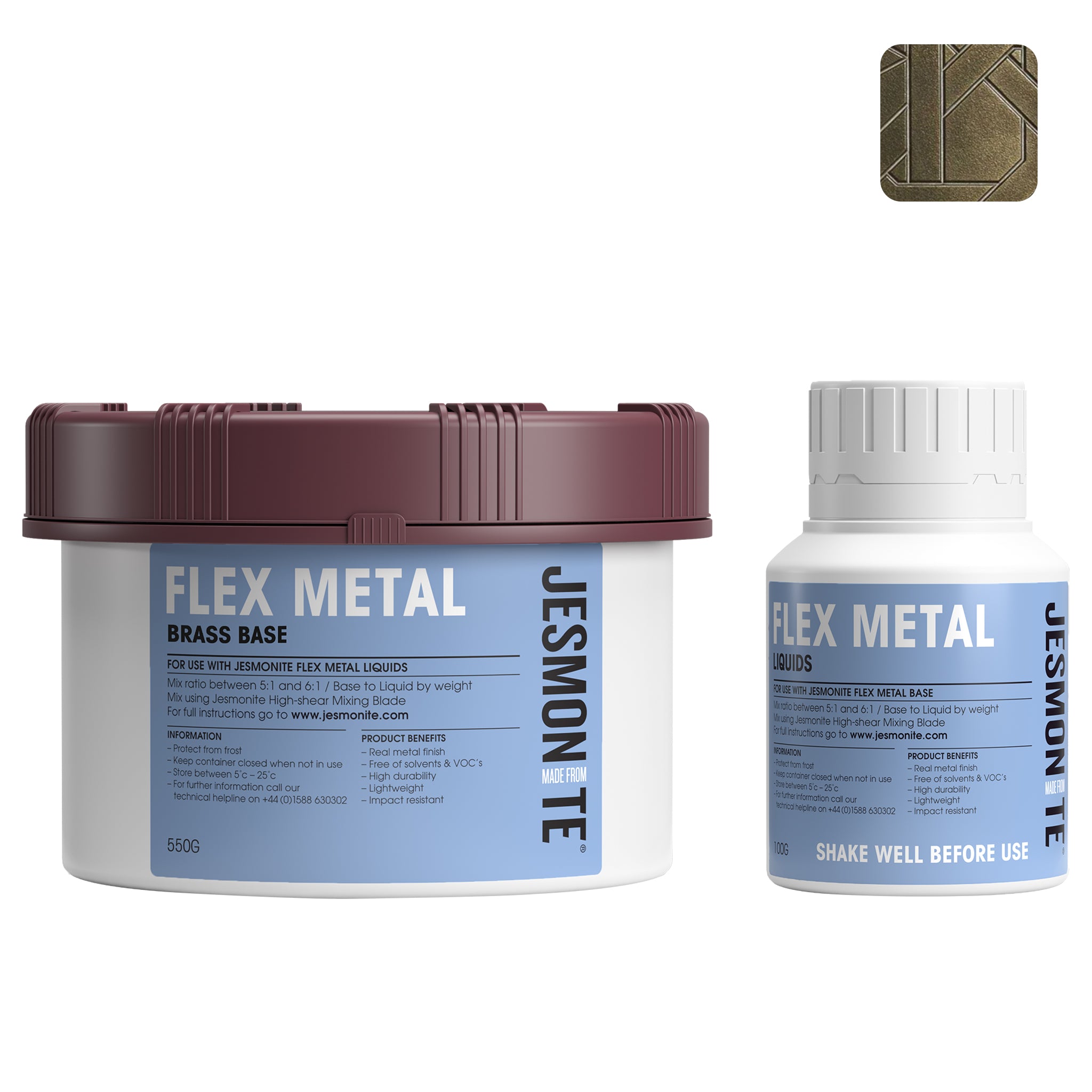 Woodberg - جل فلكس تأثير معدني نحاسي اصفر ميتاليك 650 غرام - AC730 Flex Metal Brass Gel Coat