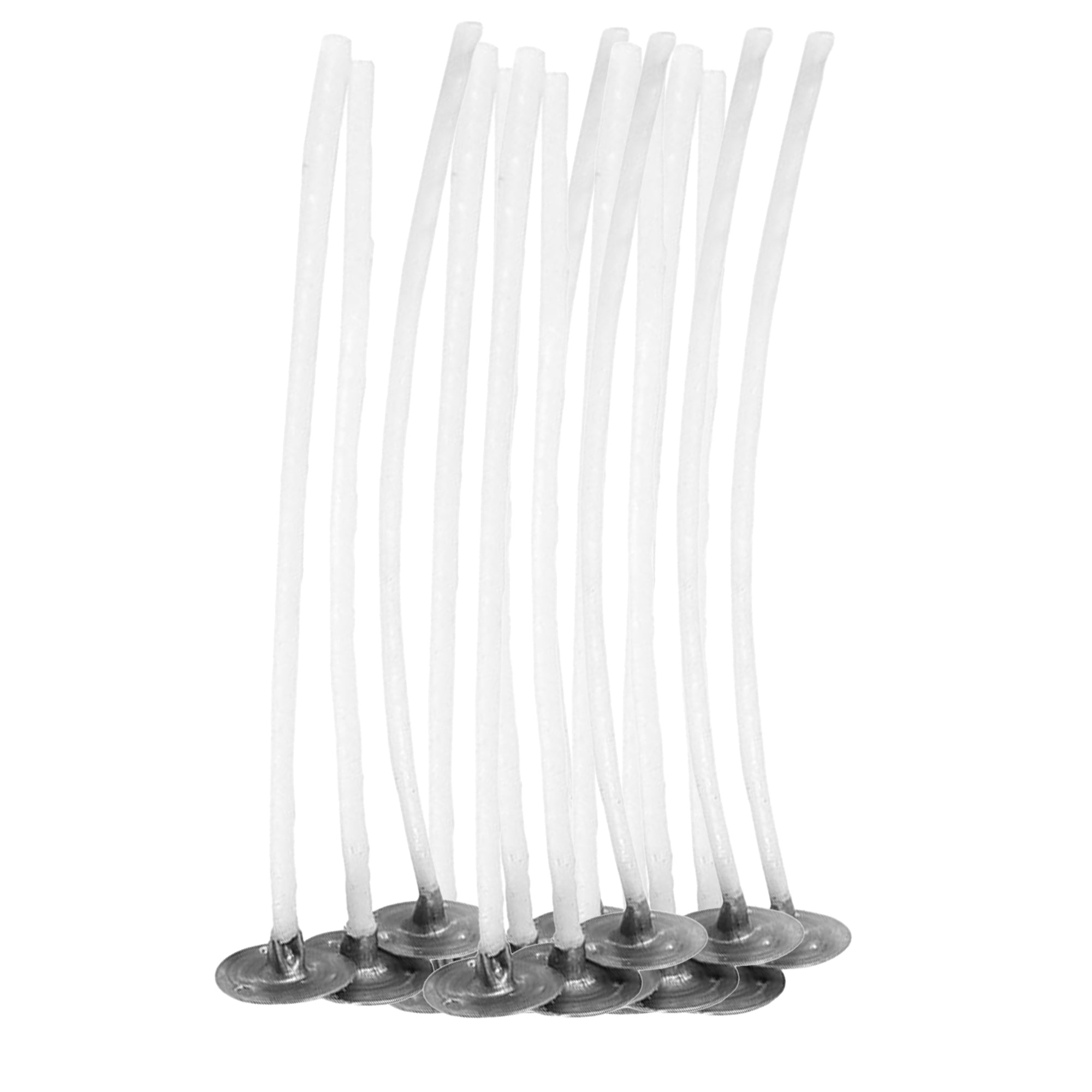 Woodberg - كيس فتايل قطن للشمع 10حبات مُغطية بشمع البرافين مع قواعد طول 15 سم