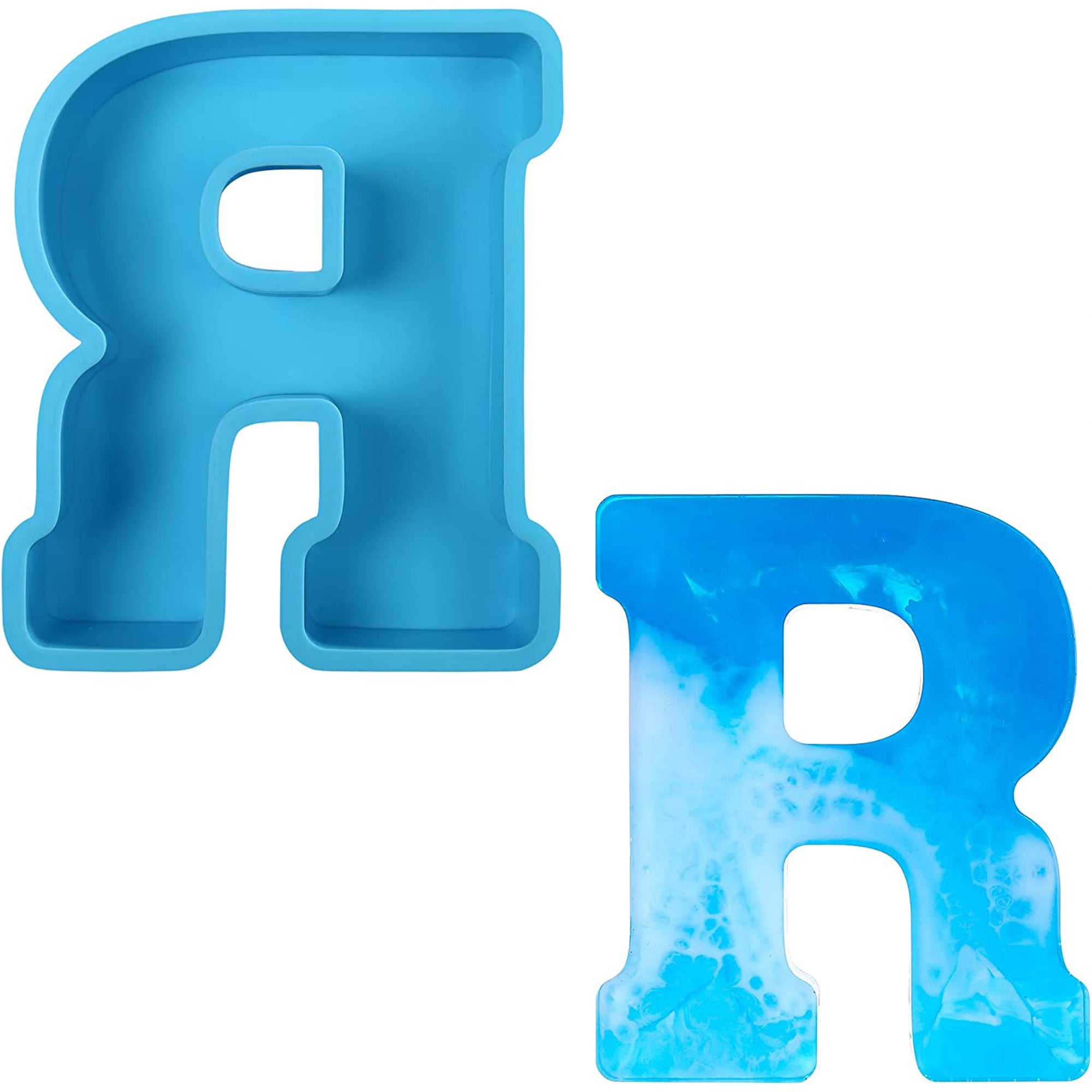 Woodberg - قالب سيليكون حرف R بالانجليزي لصب الريزن و الجيسمونايت