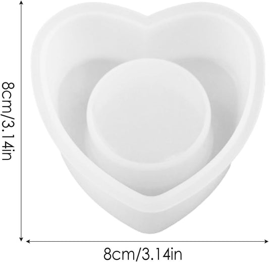 Woodberg - قالب حامل شمع شكل قلب للريزن و الجيسمونايت 