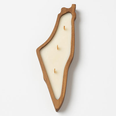 تسوّق وعاء خشب شكل خارطة فلسطين حجم كبير لصب الشمع (معزول)