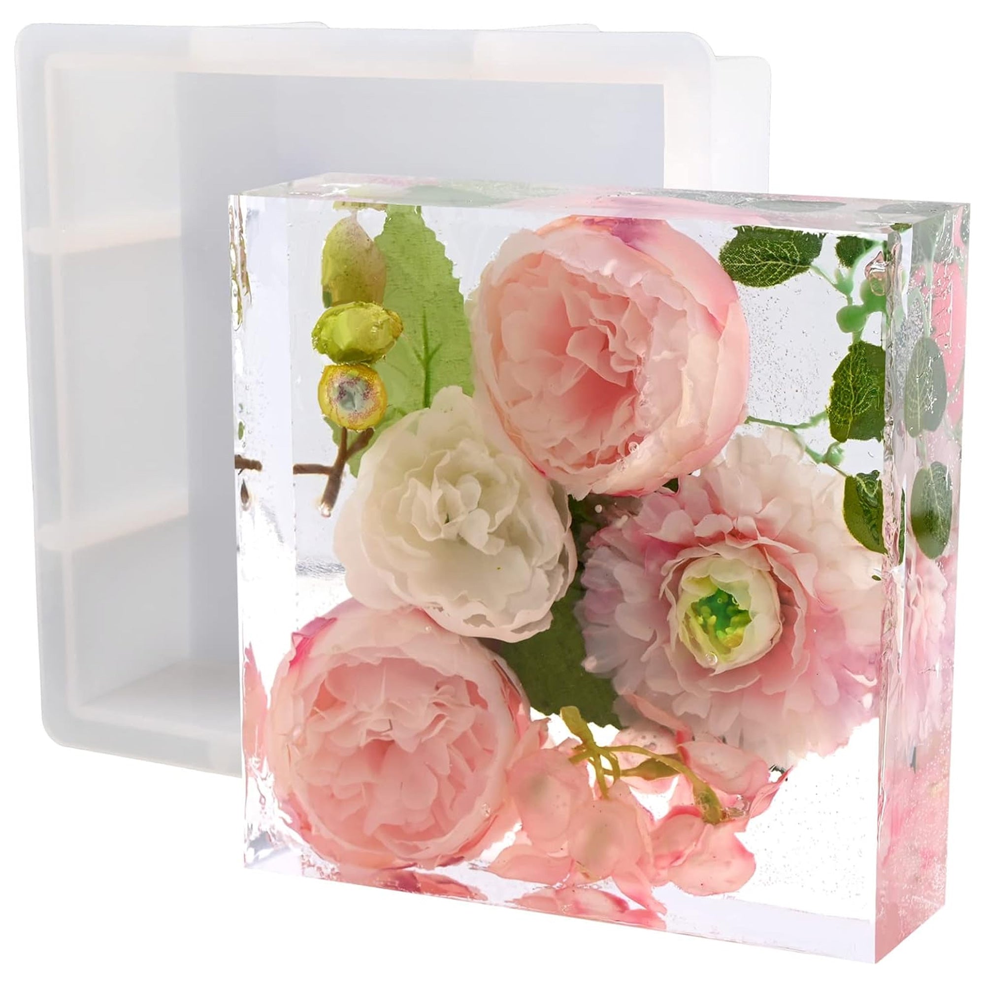 Woodberg - قالب سيليكون مربع كبير لصب الورد بالريزن و الجيسمونايت جودة عالية جداً 